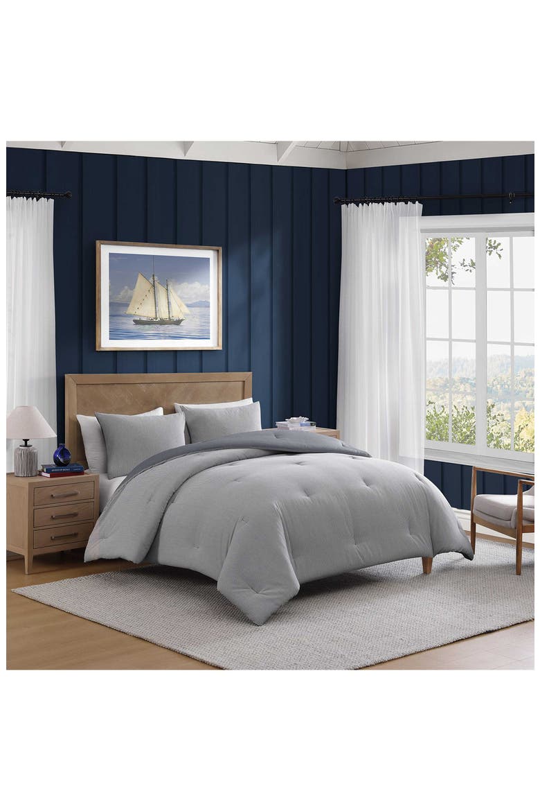 Sandbar Stripe Comforter & Shams Set, Alternate, color, DEEP BLUE