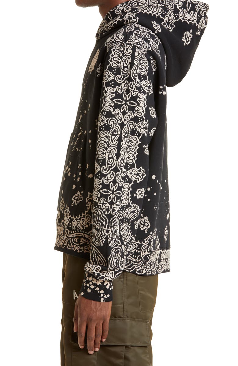 AMIRI Men's Oversize Bandana Print Bleach Splatter Hoodie, Alternate, color,