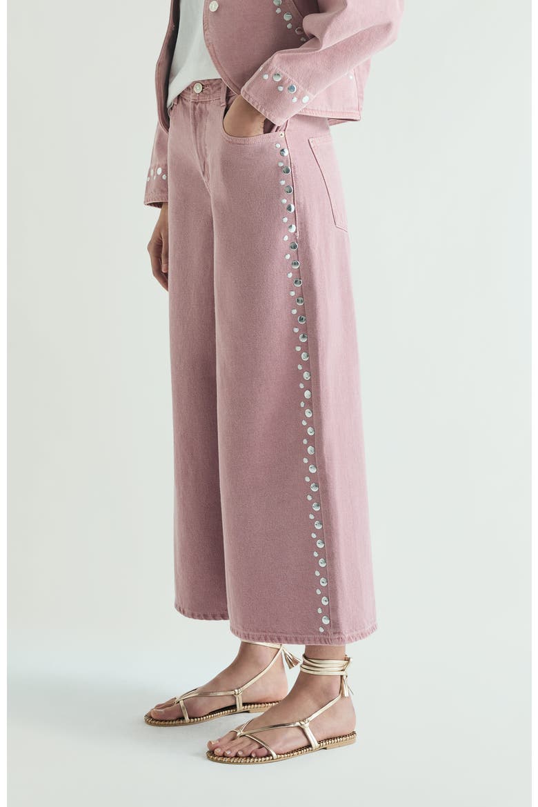 Jeans Culotte Studs, Alternate, color, Lightpink