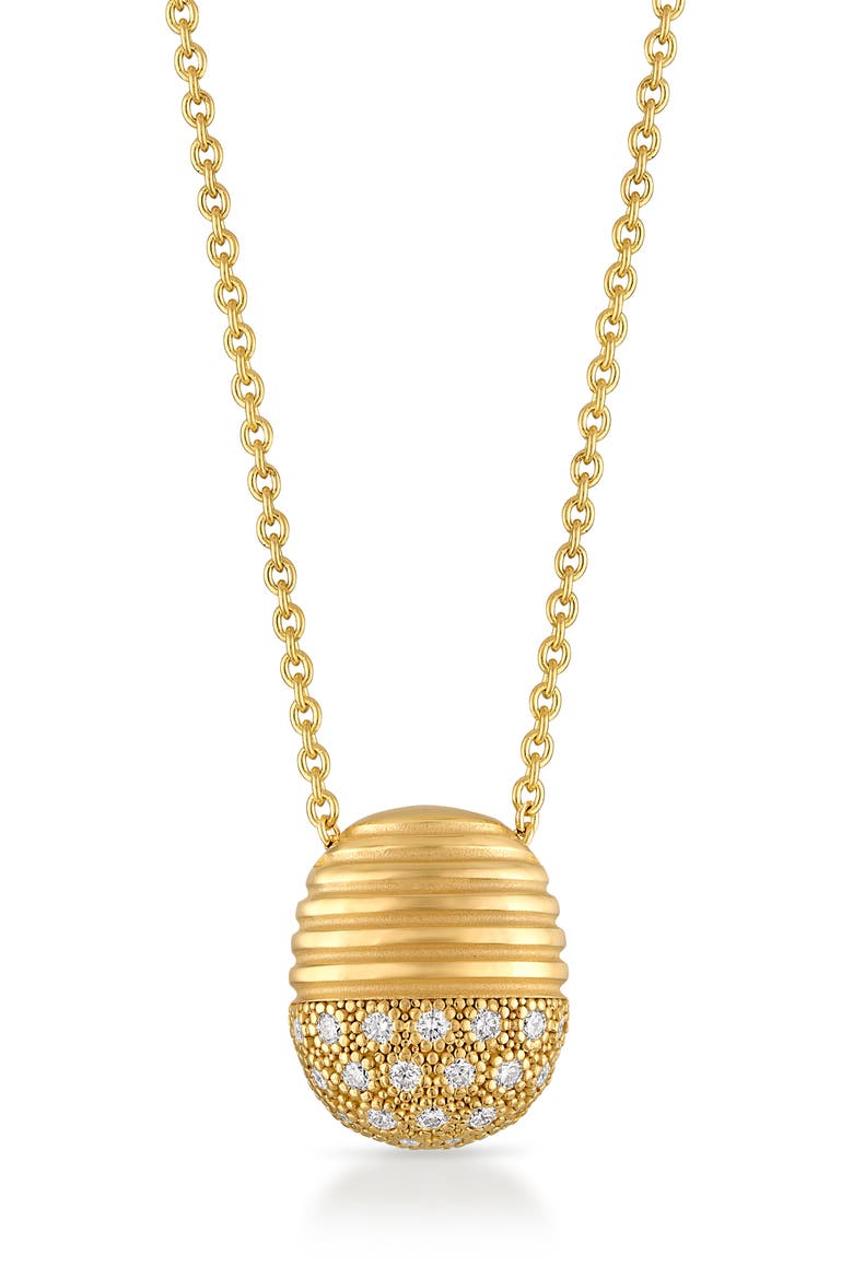 Isla Oval Diamond Pendant Necklace, Alternate, color, YELLOW GOLD