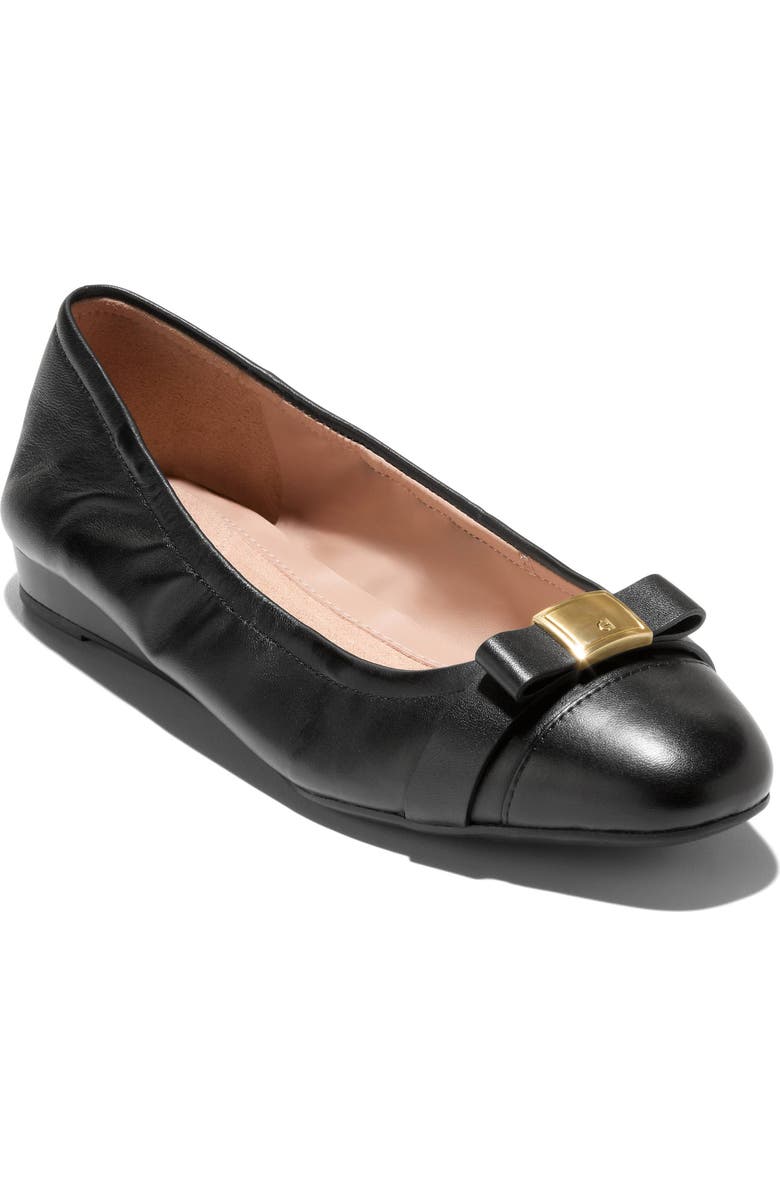 Cole Haan Go-To Tova Ballet Flat, Main, color, Black Leather