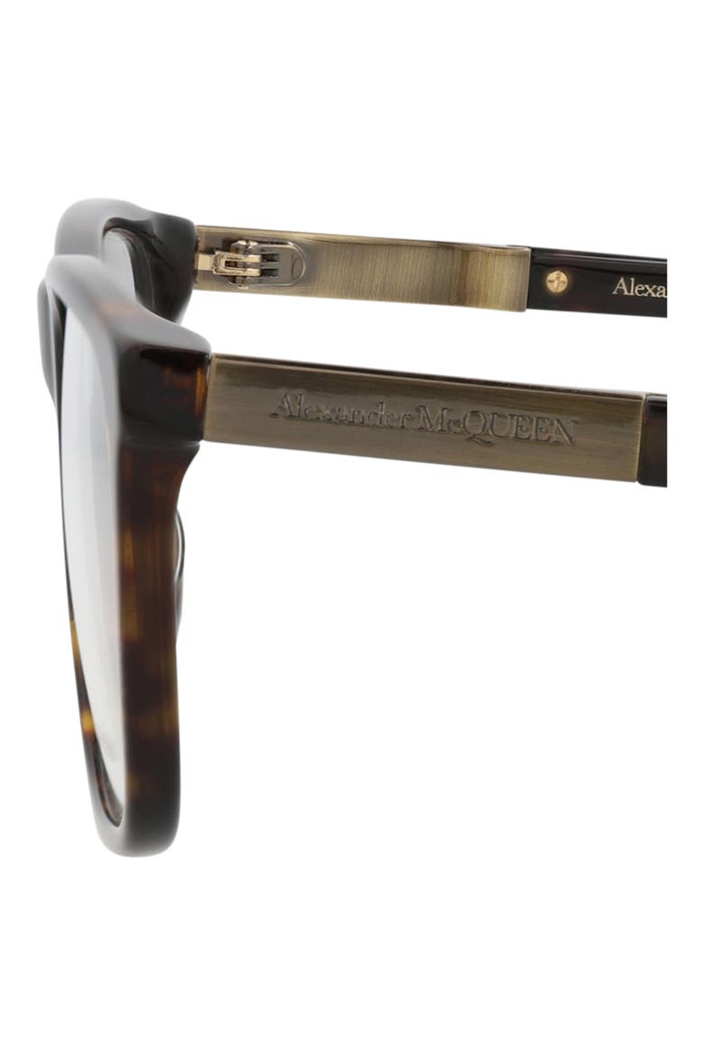 56mm Square Optical Glasses, Alternate, color, HAVANA GOLD TRANSPARENT