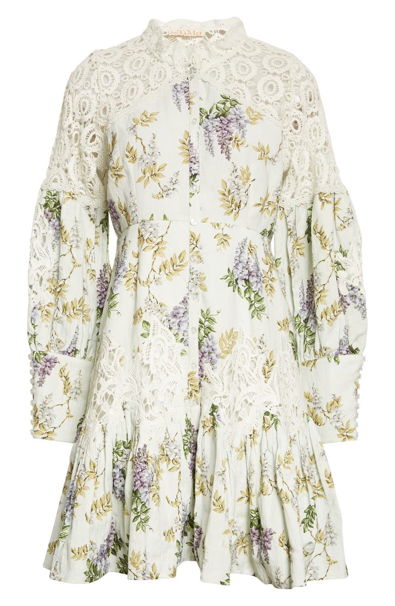 byTiMo Linen Blend Long Sleeve Minidress, Alternate, color, Wallpaper