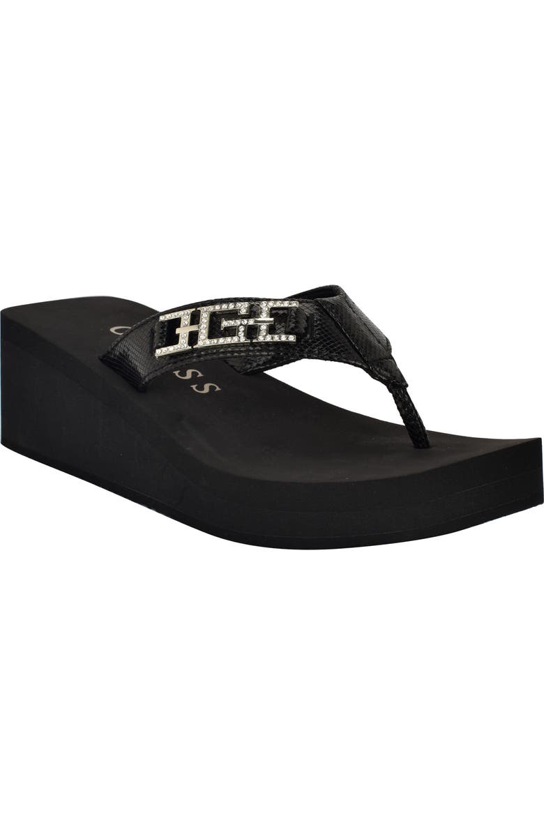 GUESS Elowen Platform Wedge Flip Flop, Main, color,