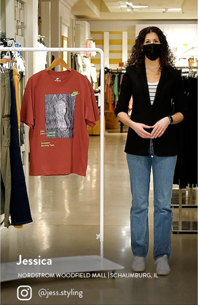 Sportswear Moon Footprint Embroidered Patch Tee, sales video thumbnail