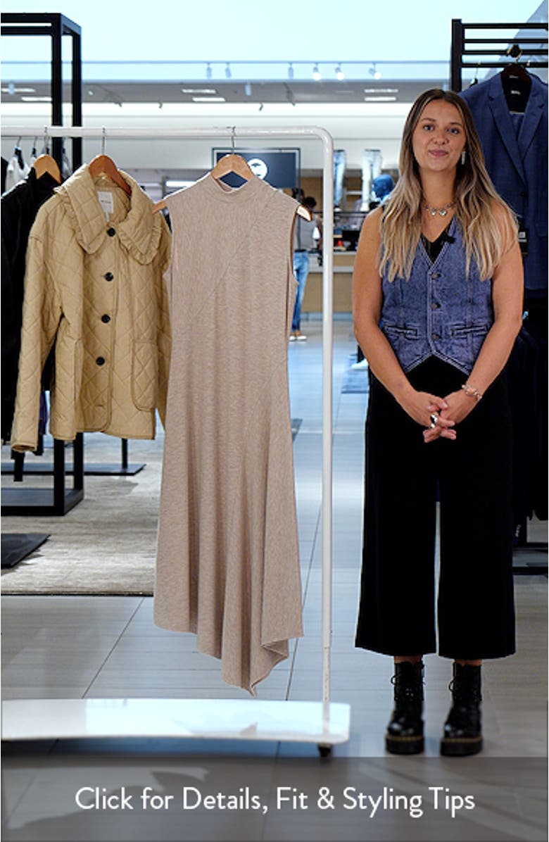 Mock Neck Asymmetrical Maxi Dress