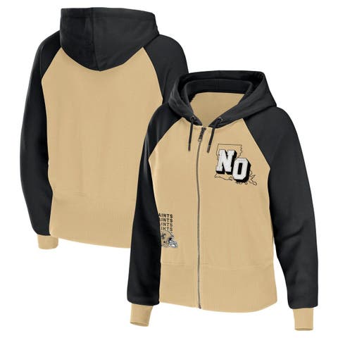 Women's WEAR by Erin Andrews Gold New Orleans Saints Colorblock Lightweight Full-Zip Hoodie