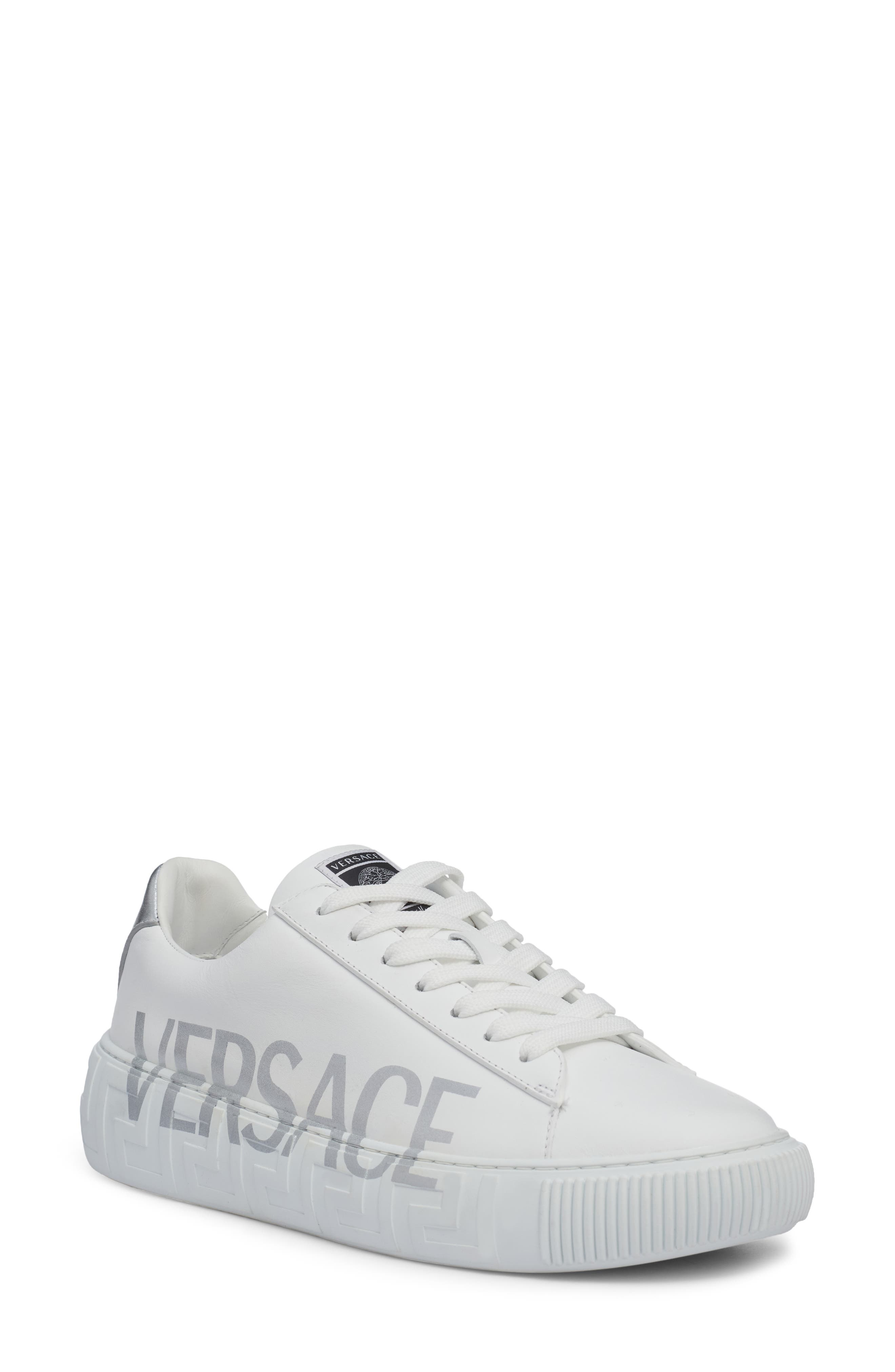 Versace La Greca Logo Low Top Sneaker, Main, color, 