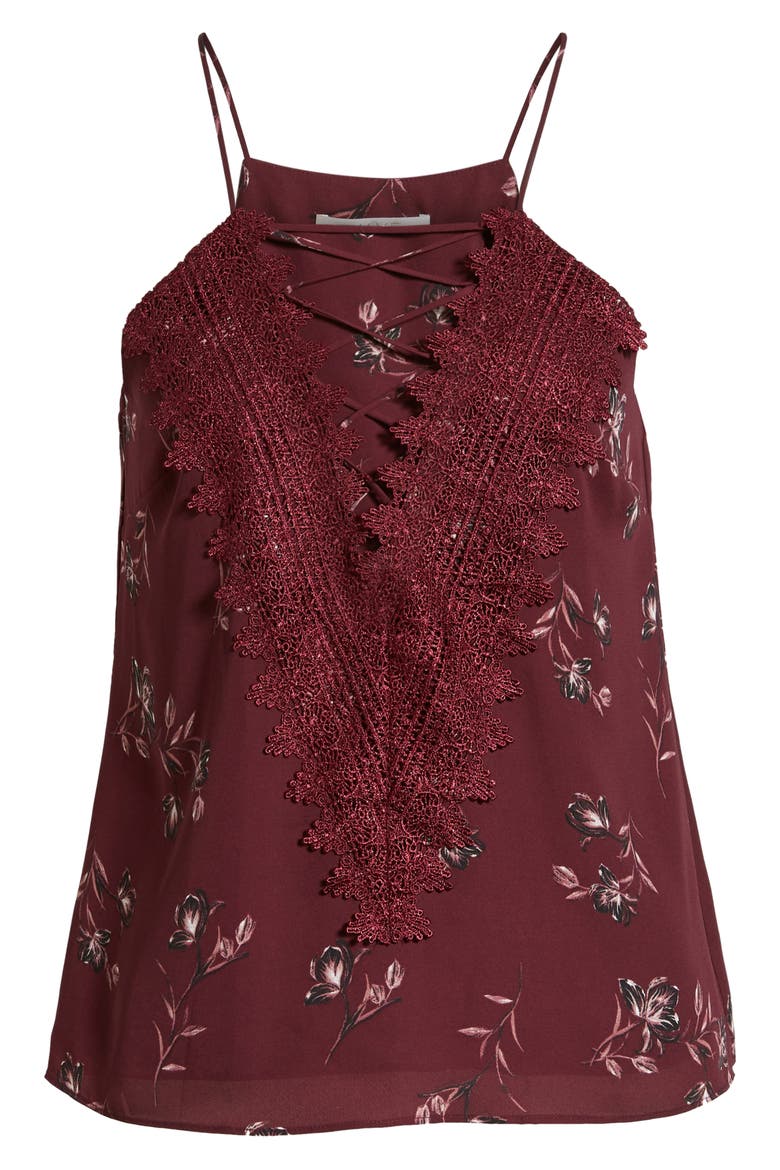 Posie Strappy Camisole, Alternate, color, BURGUNDY FLORAL