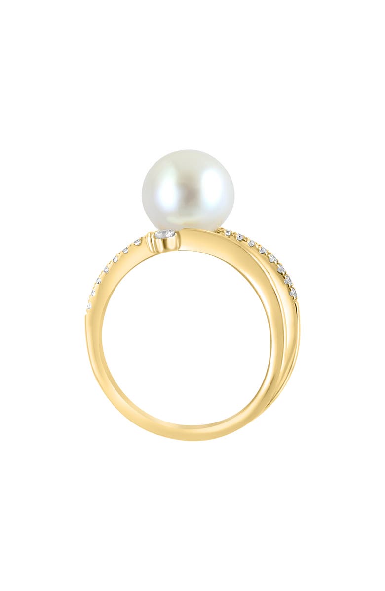 EFFY 14K Yellow Gold Diamond & Freshwater Pearl Open Ring - 0.22 ctw, Alternate, color, White
