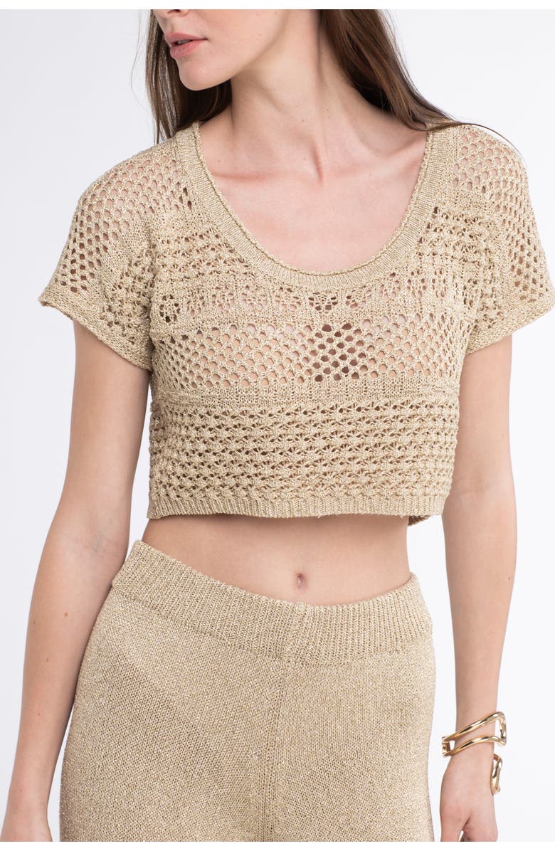 Sunday St. Tropez Mateo Crochet Cover-Up Crop Top, Alternate, color, 