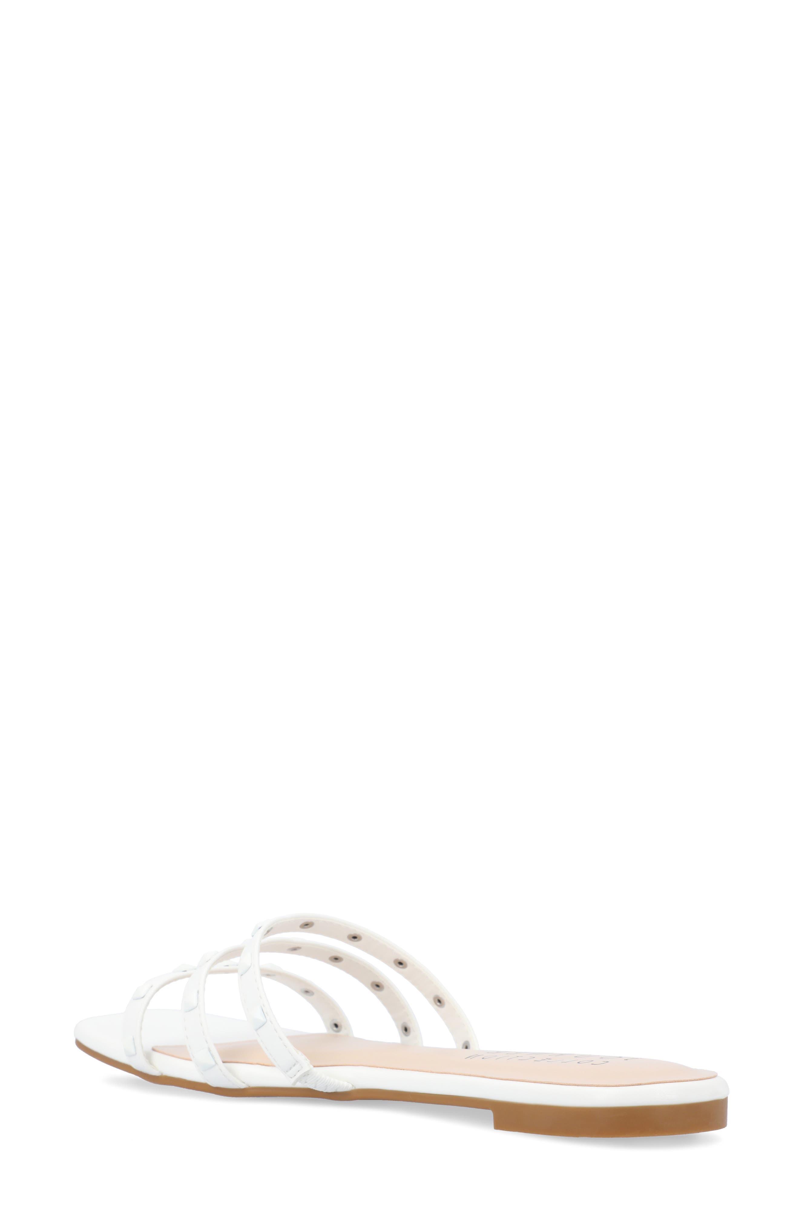 Journee Collection Camarie Sandal, Alternate, color, White