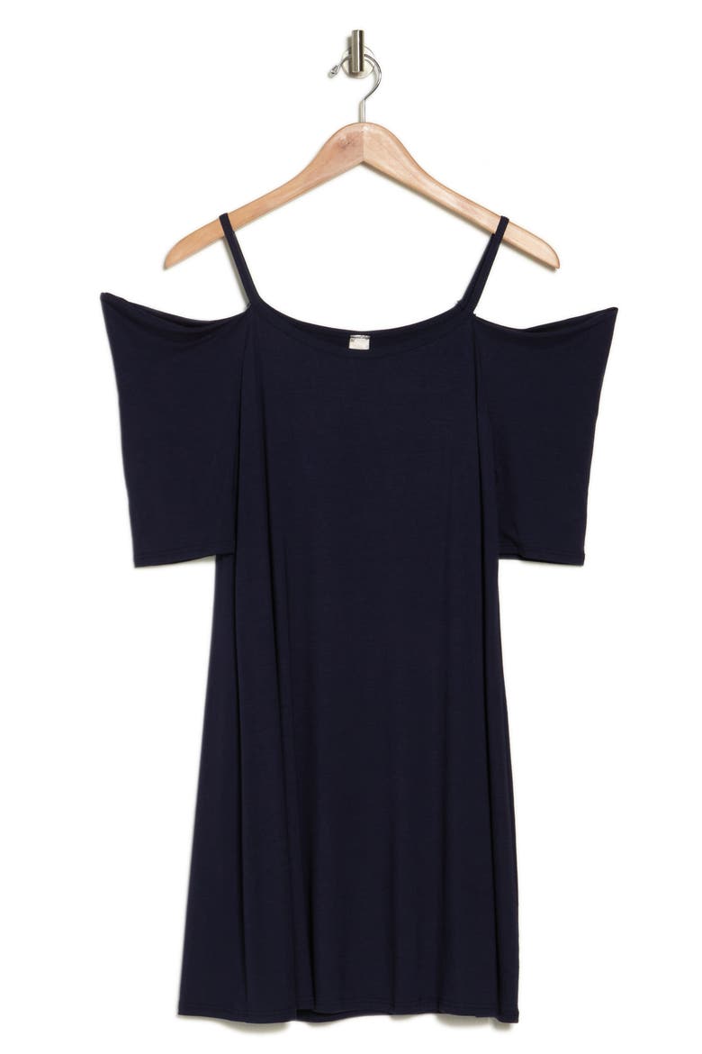 Cold Shoulder Minidress, Alternate, color, NAVY