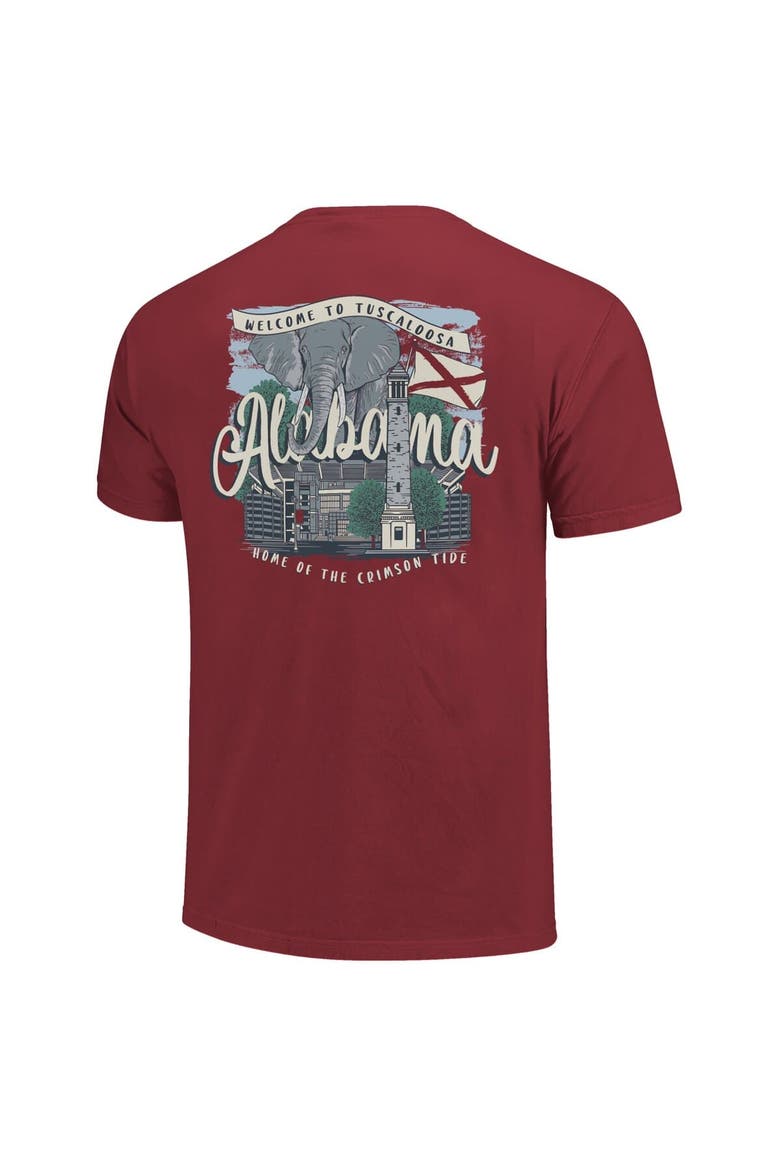 Women's Crimson Alabama Crimson Tide Comfort Colors Campus Scene Drawing Script T-Shirt, Alternate, color, Crimson