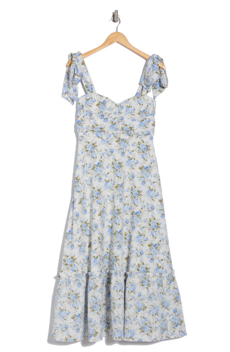 Blu Pepper Floral Tie Strap Midi Dress, Alternate, color, 
