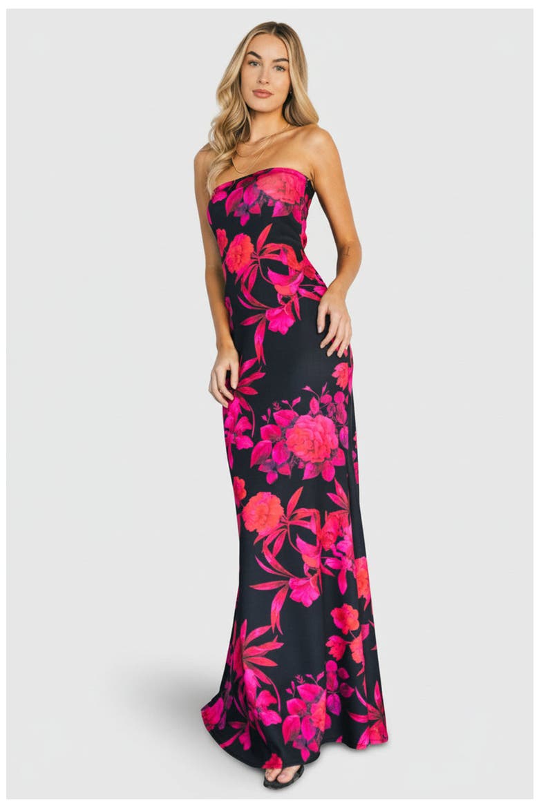 Alicante Maxi Dress, Alternate, color, Black + Pink