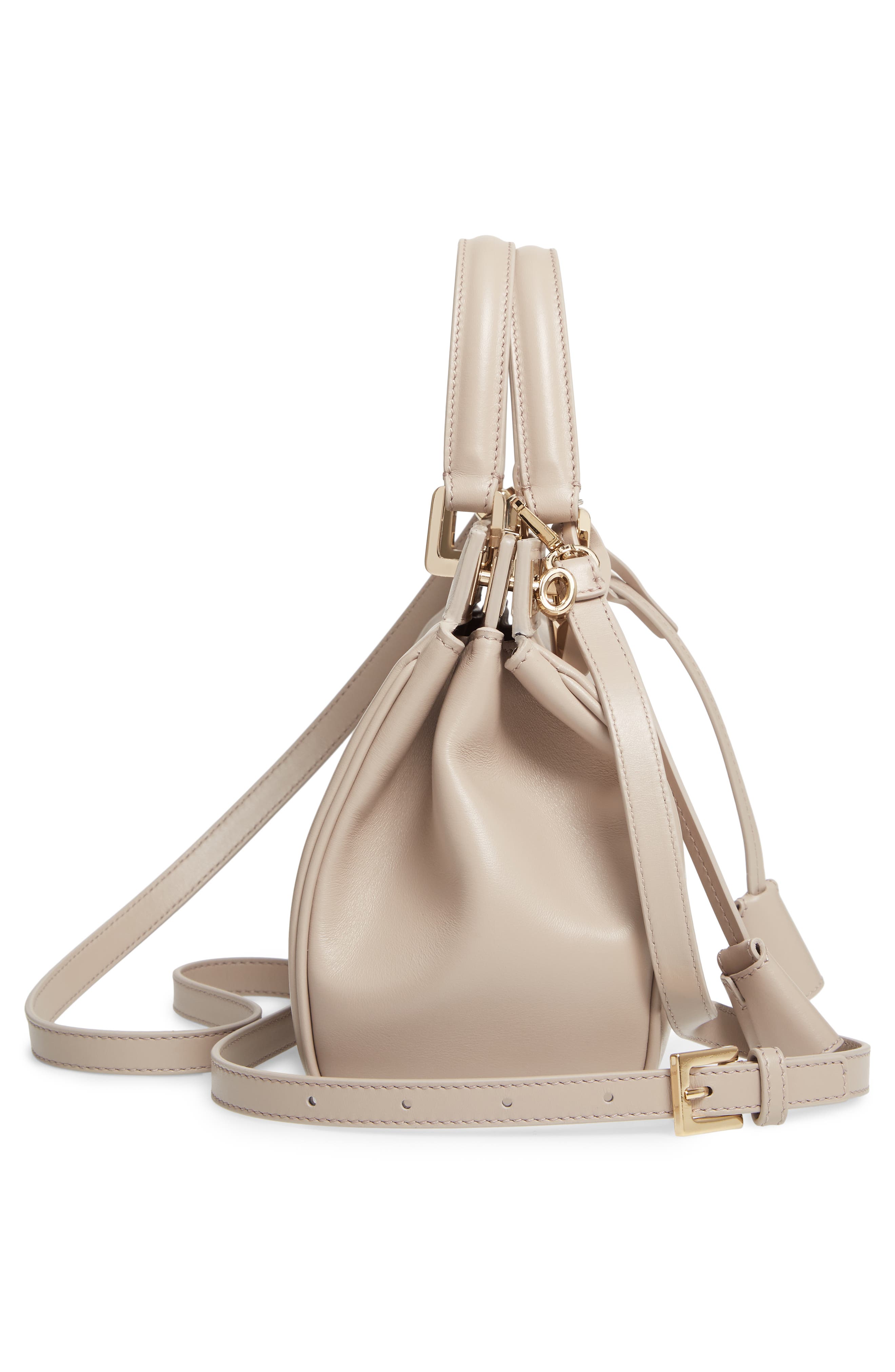 Giambattista Valli Small Flore Calfskin Leather Satchel, Alternate, color, 