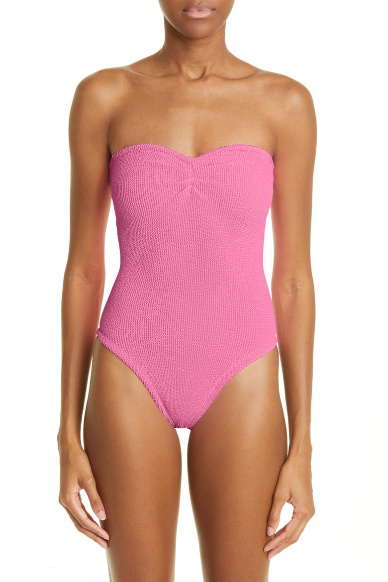 Brooke One-Piece Strapless Swimsuit, Main, color, BUBBLEGUM