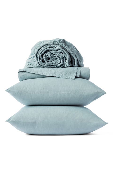 Crinkled Organic Cotton Percale Sheet Set