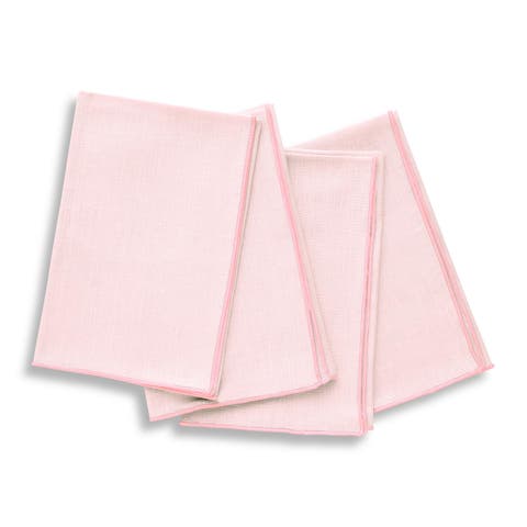 Linen Dinner Napkins - Bianca Merrow Stitch, 20" x 20" Inch