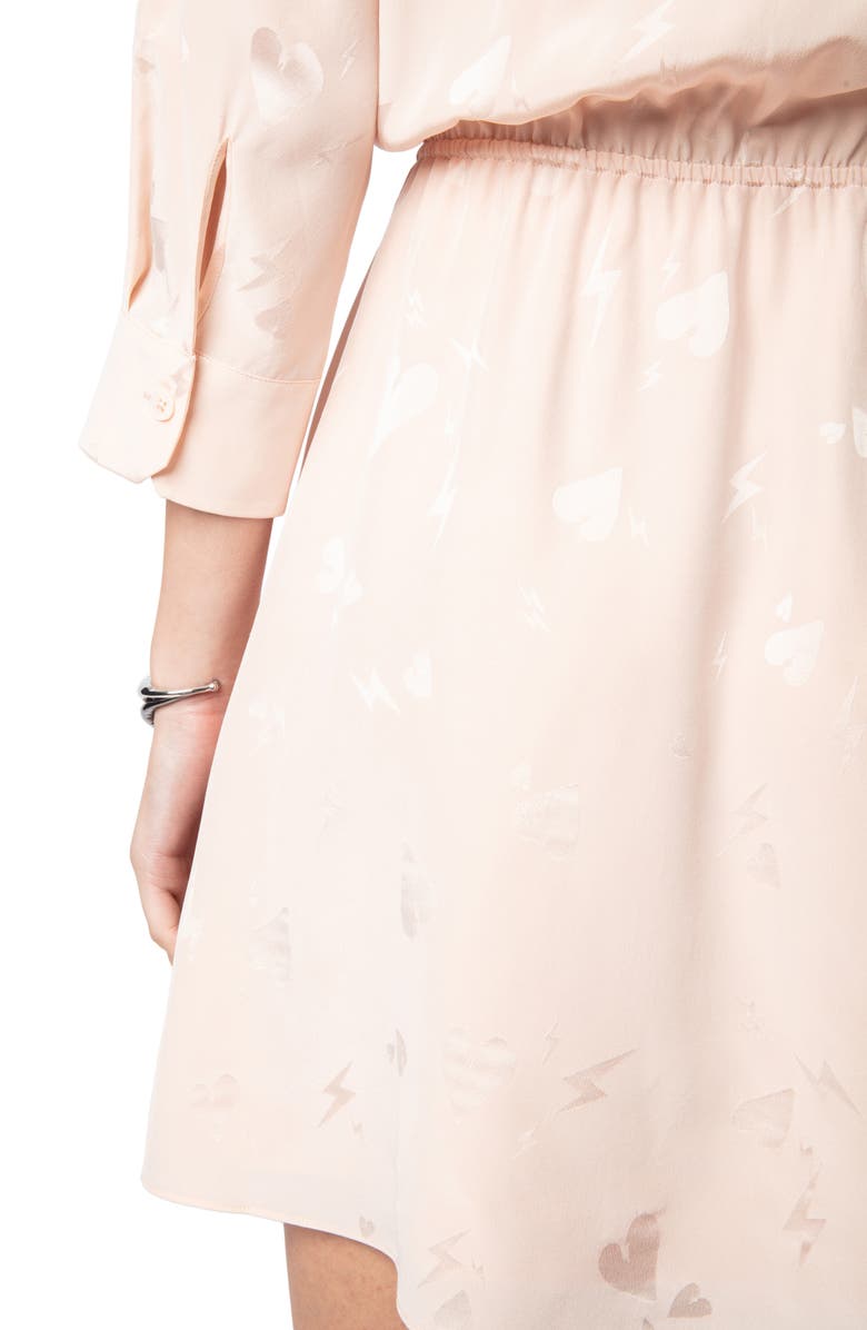 Zadig & Voltaire Rucas Jac Flash Heart Silk Dress, Alternate, color, 