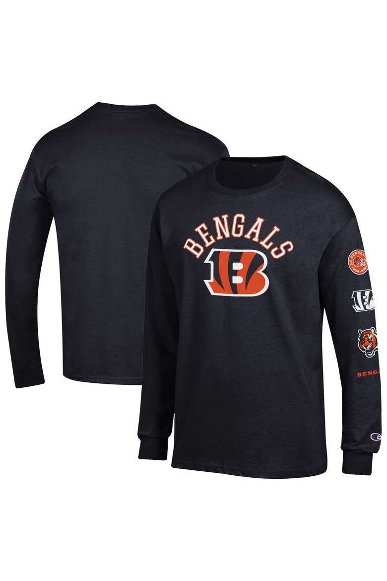 Men's Champion  Black Cincinnati Bengals Seal Long Sleeve T-Shirt, Main, color, Black