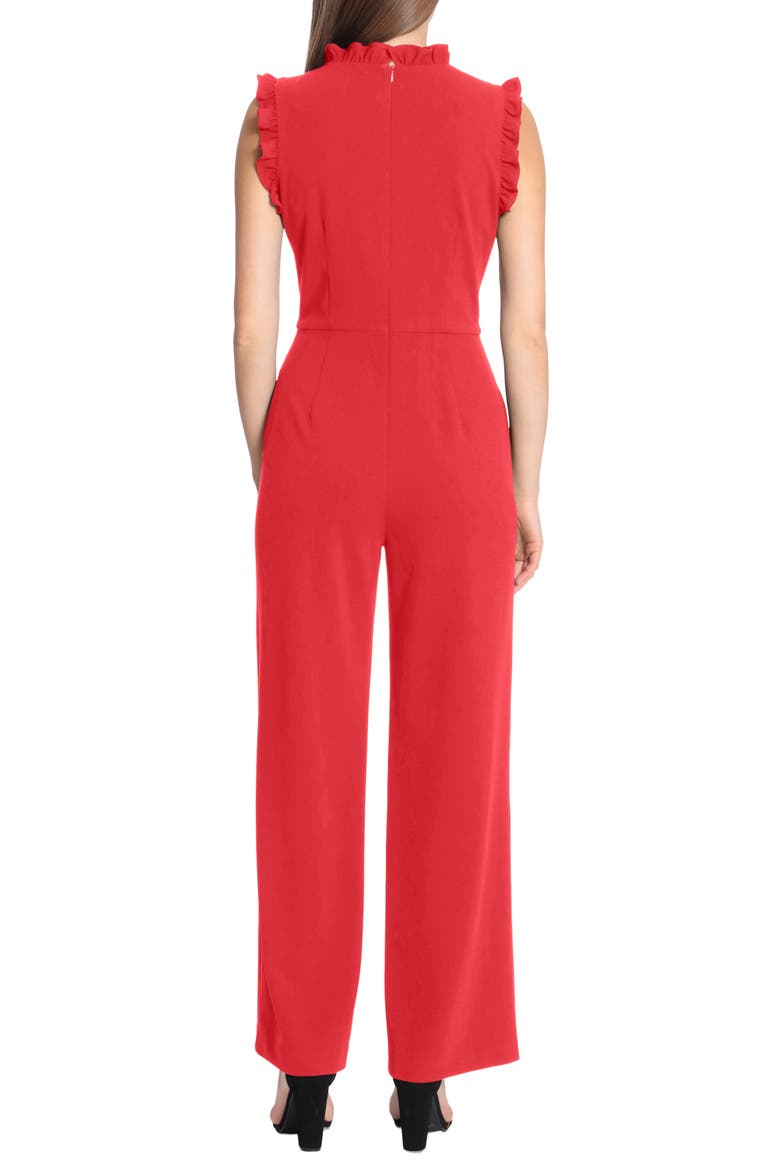 Ruffle Sleeveless Jumpsuit, Alternate, color, RACING RED
