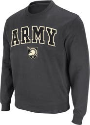 COLOSSEUM Men's Colosseum Charcoal Army Black Knights Arch & Logo Crew Neck Sweatshirt
