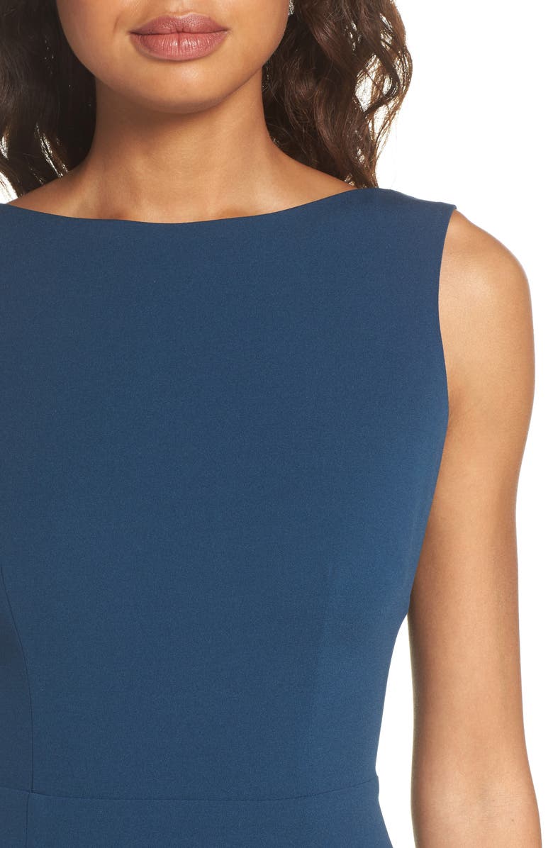 Katie May Vionnet Drape Back Crepe Gown, Alternate, color, 