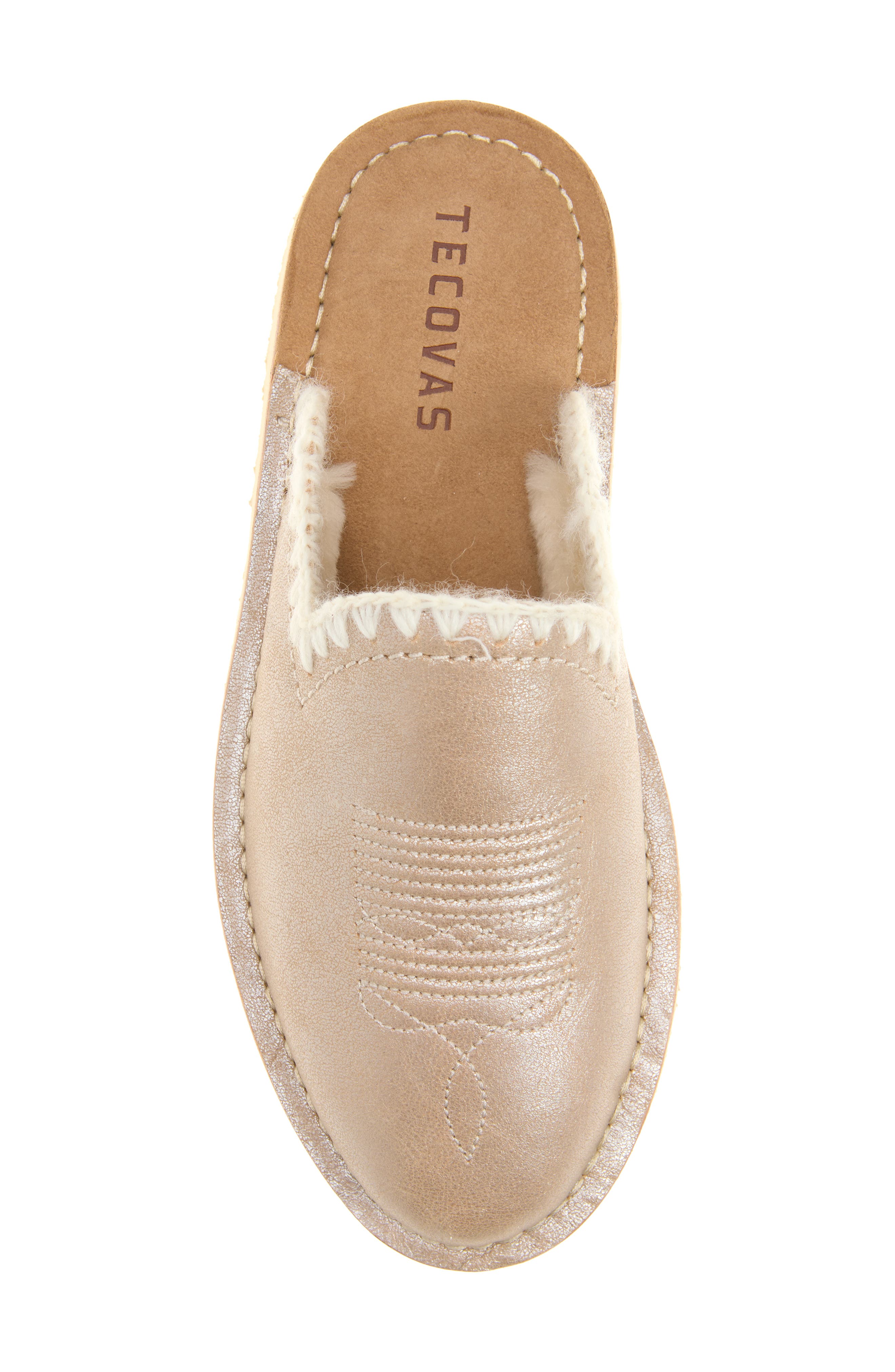 The Olivia Brown Genuine Shearling Lined Mule, Alternate, color, PLATINO