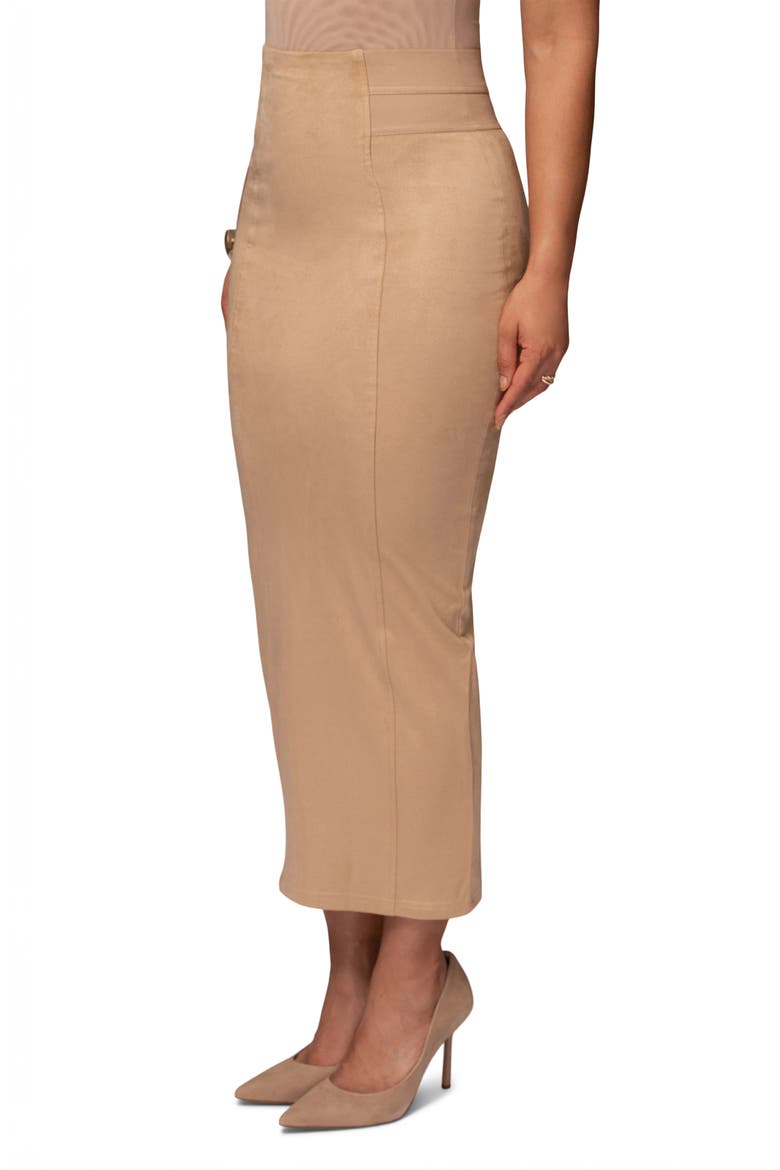 Phoenix Faux Suede Pencil Skirt, Alternate, color, BEIGE