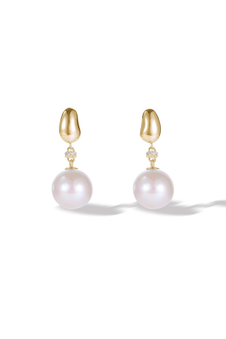 Doris Freshwater Pearl Drop Earrings, Main, color, Gold