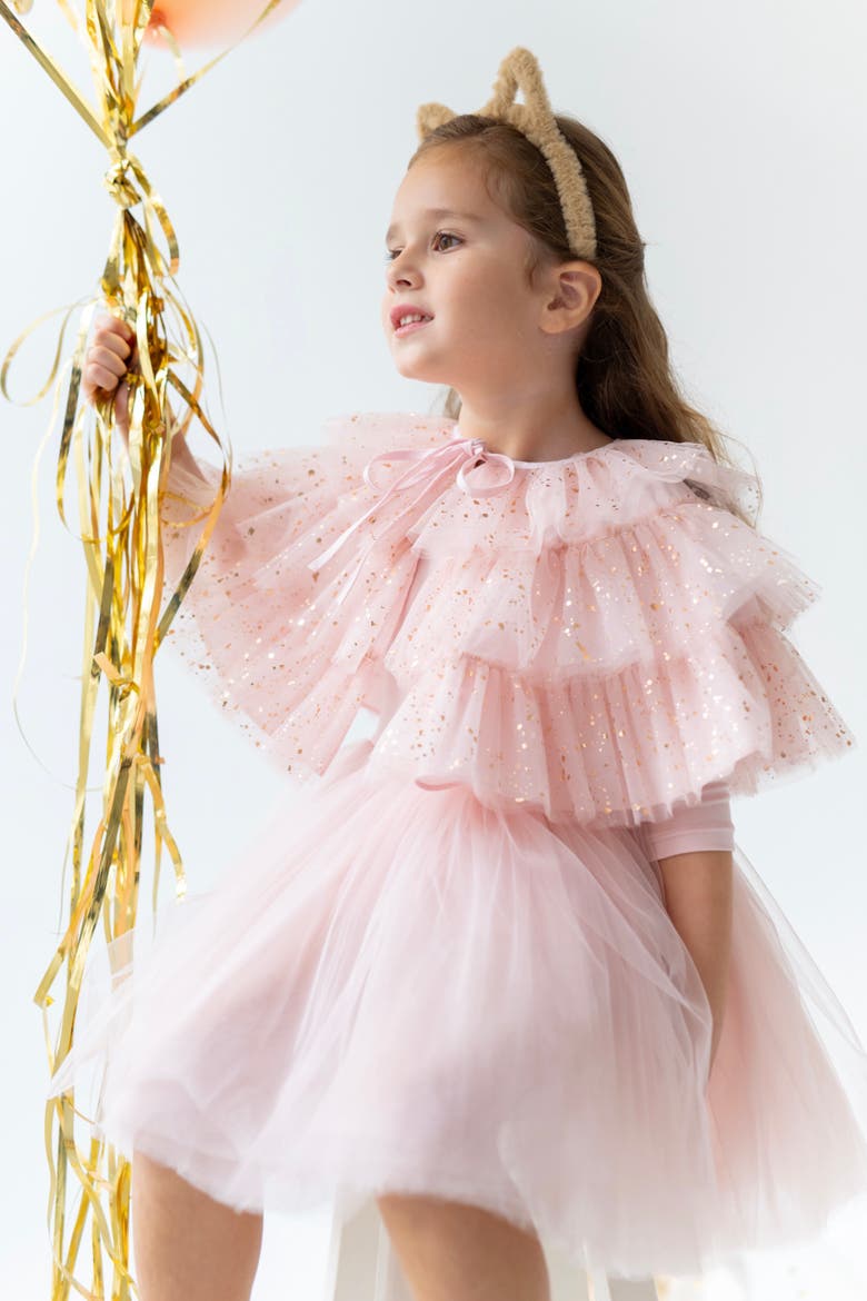 Pixie Tulle Dress Set, Alternate, color, Pink Sparkle