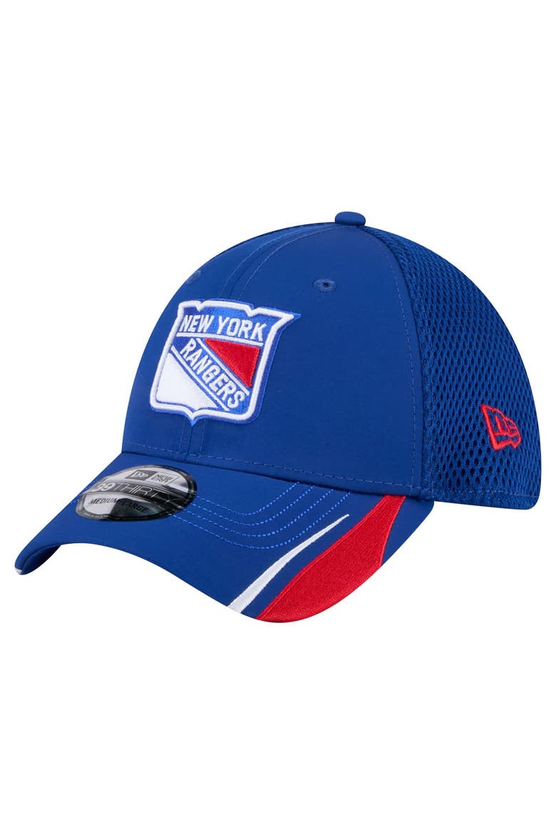 Men's New Era  Blue New York Rangers Linear Featherweight 39THIRTY Flex Hat, Main, color, Blue