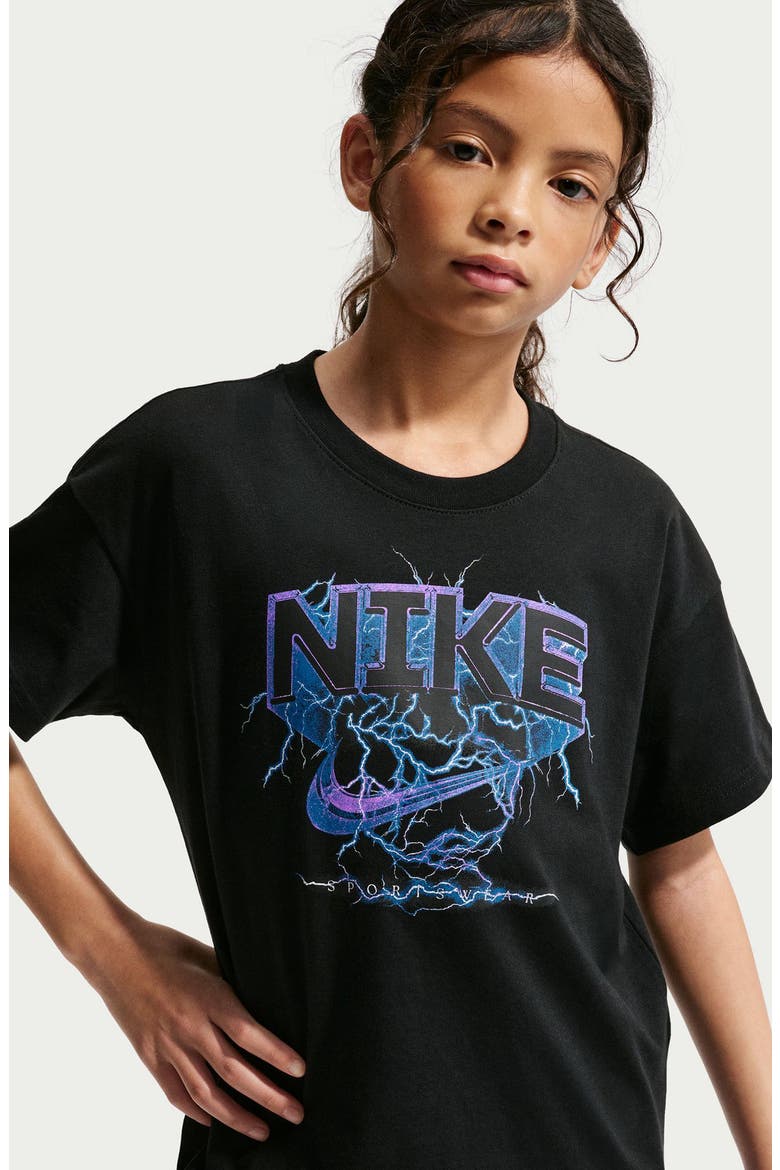 Kids' M90 Cotton Graphic T-Shirt, Alternate, color, BLACK