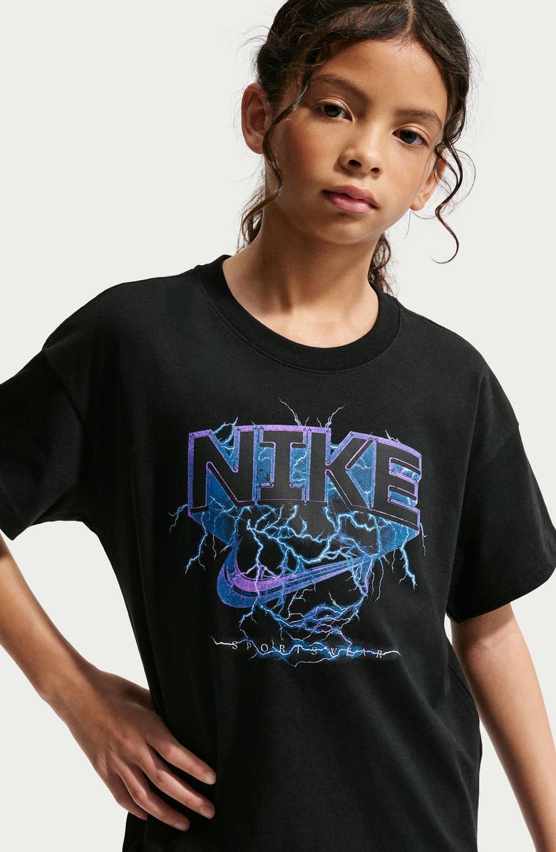 Nike Kids' M90 Cotton Graphic T-Shirt, Alternate, color, Black