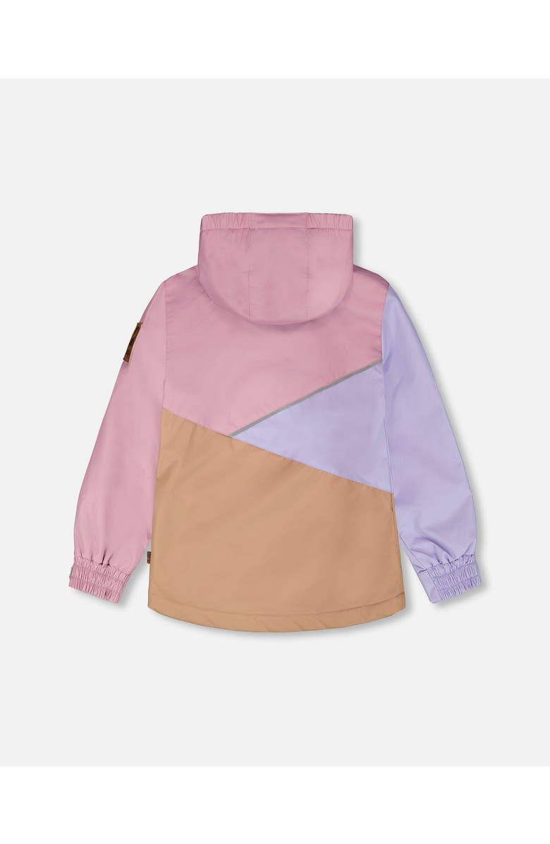 Deux par Deux Girl Mid-Season Fleece Jacket in Recycled Polyester, Alternate, color, Mauve, Lilac & Beige