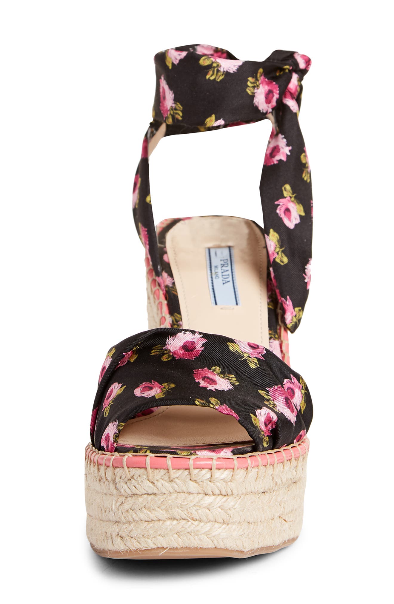 Prada Platform Wedge Espadrille Sandal, Alternate, color, 