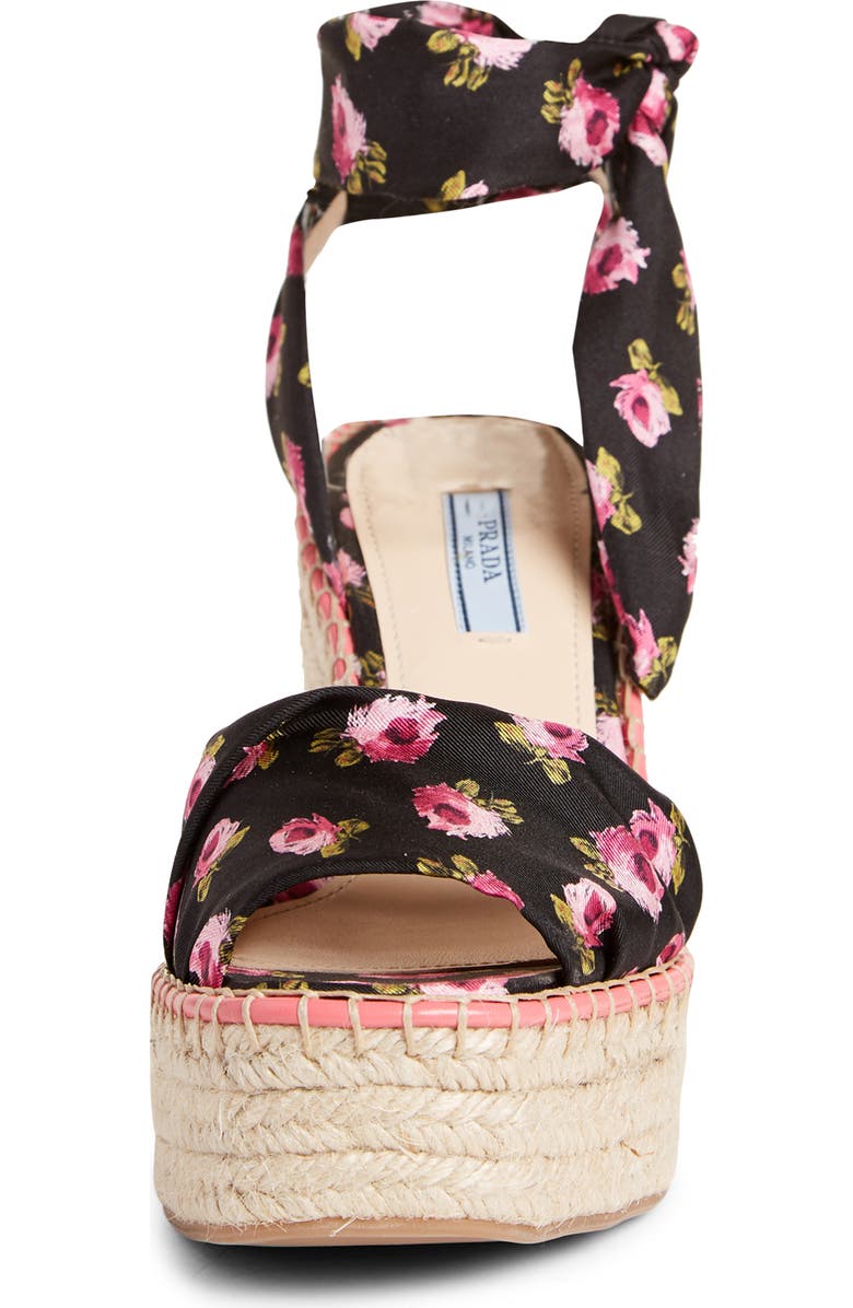 Prada Platform Wedge Espadrille Sandal, Alternate, color,