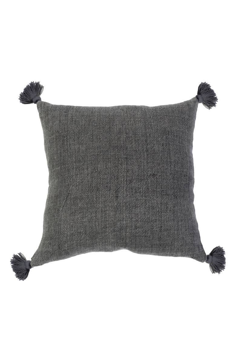 Pom Pom at Home Montauk Tassel Accent Pillow, Main, color, Charcoal