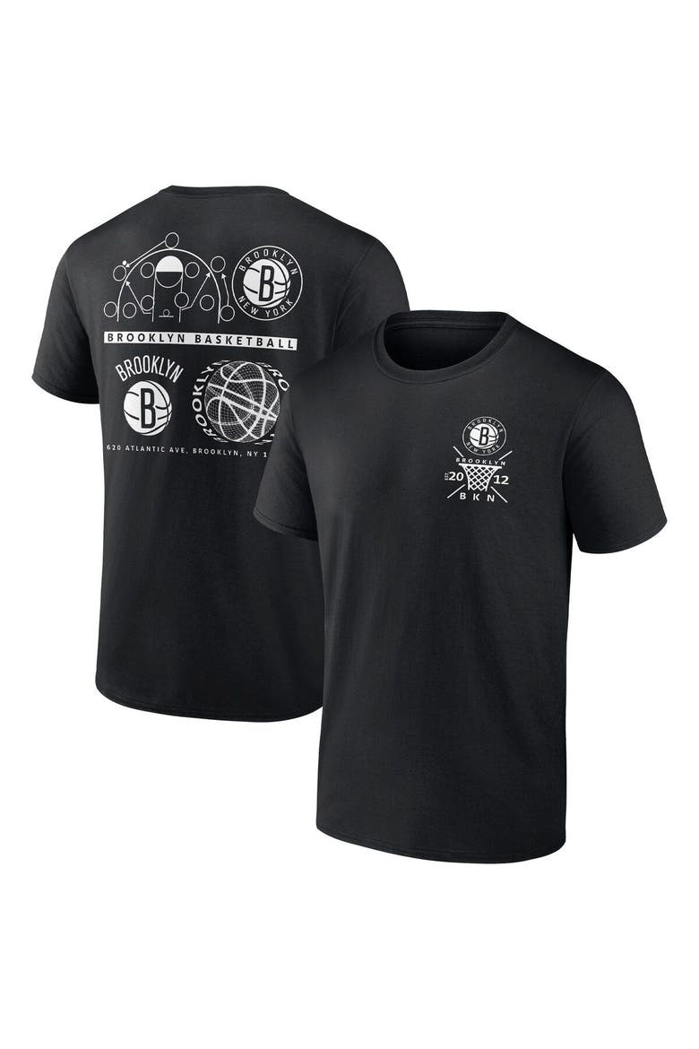 Men's Fanatics Branded Black Brooklyn Nets Court Street Collective T-Shirt, Main, color, Black