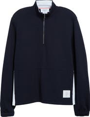 Thom Browne 4-Bar Stripe Funnel Neck Half Zip Sweatshirt