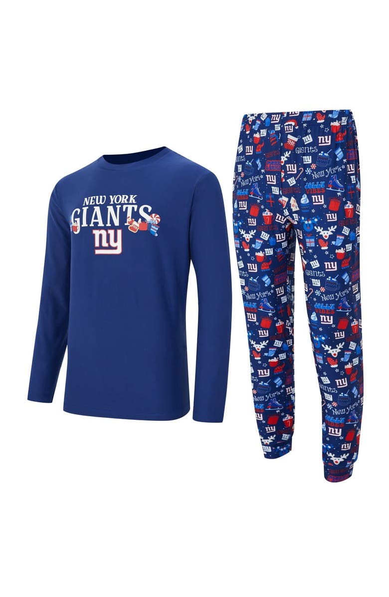 CONCEPTS SPORT Men's Concepts Sport  Royal New York Giants Chestnut Long Sleeve Top & Pants Set, Main, color, Royal