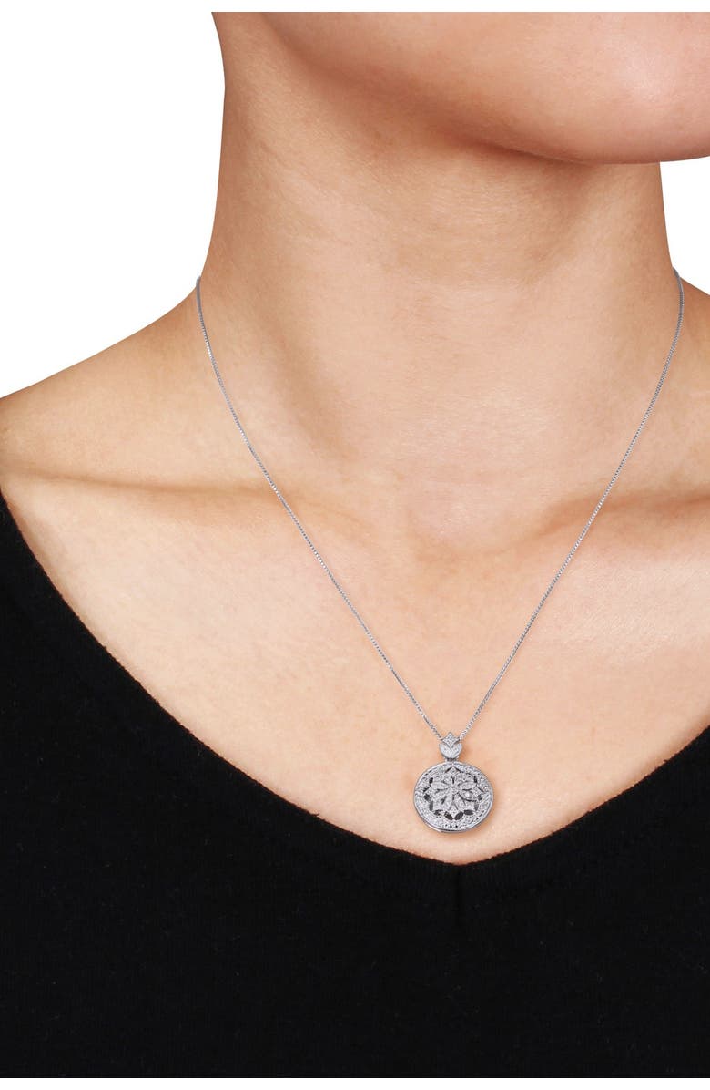 DELMAR Pave Diamond Locket Necklace - 0.10 ctw, Alternate, color,