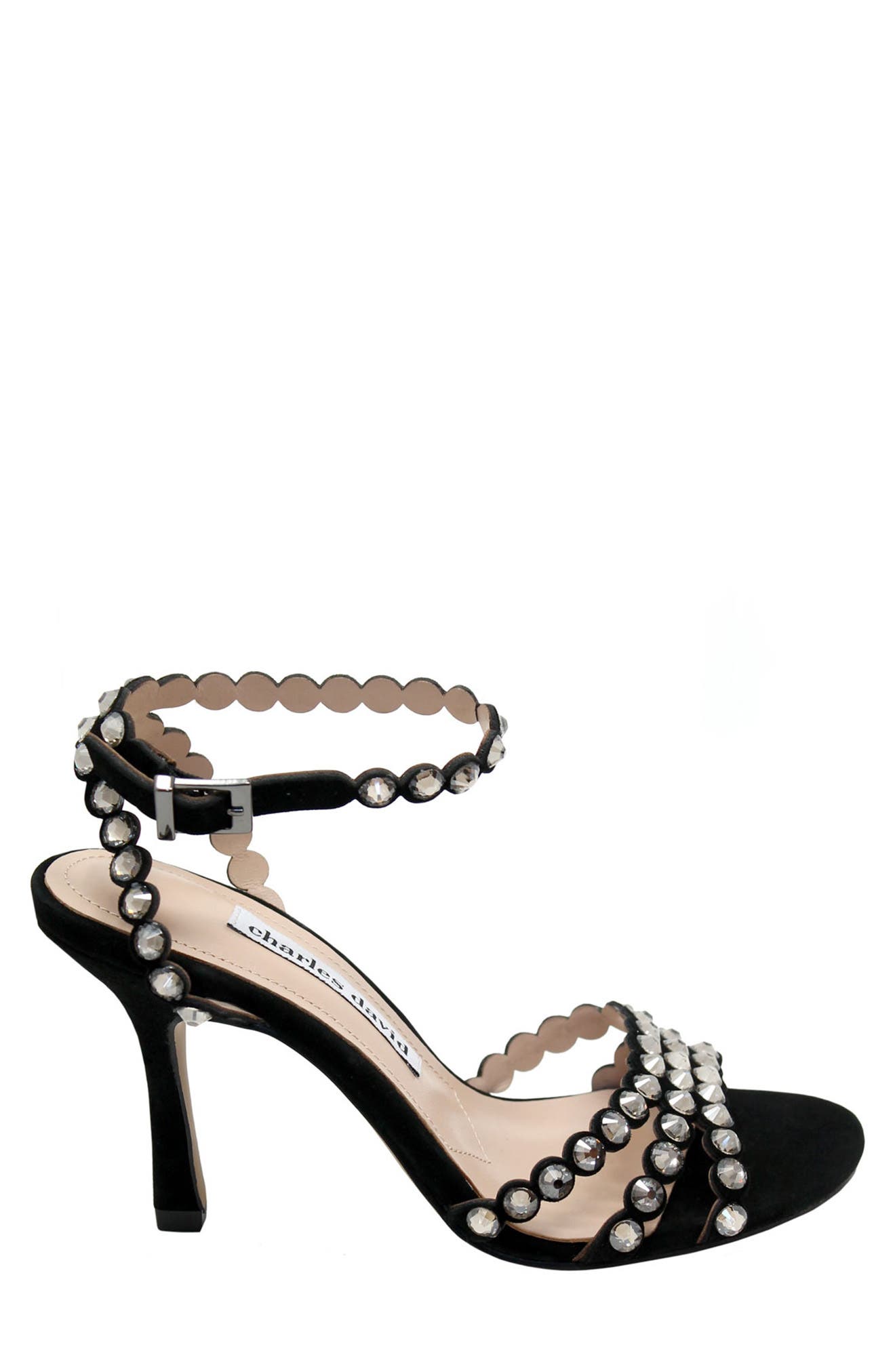 Charles David Penelope Embellished Suede Stiletto Sandal, Alternate, color, 