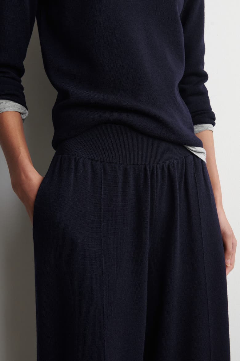 Elasticized Merino Wool Pants, Alternate, color, NAVY