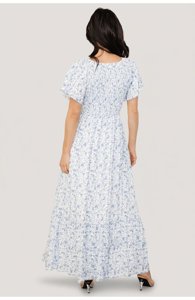 Baltic Børn Joanie Smocked Dress, Alternate, color, White + Blue Floral