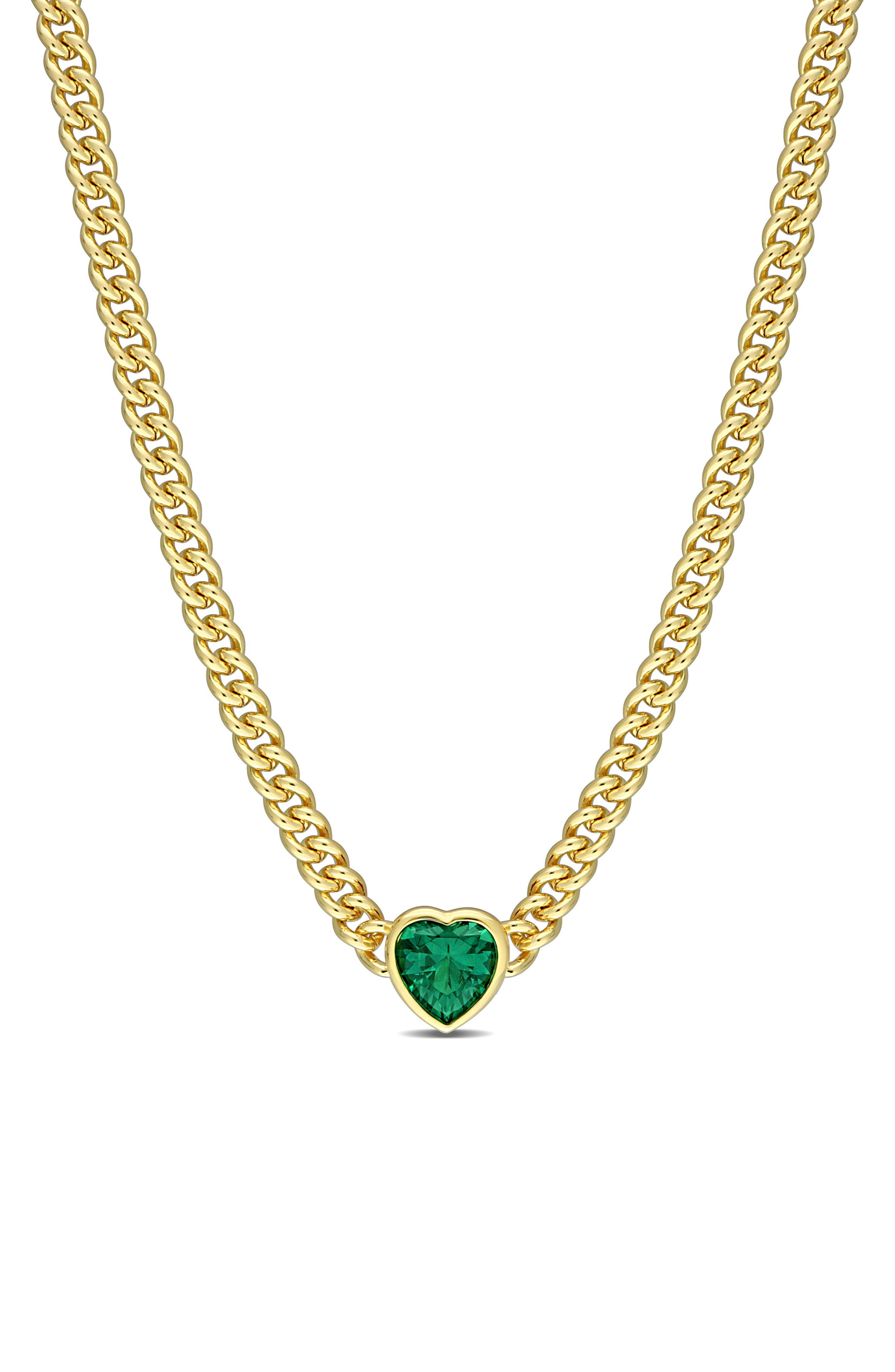 DELMAR Heart-Cut Cubic Zirconia Necklace