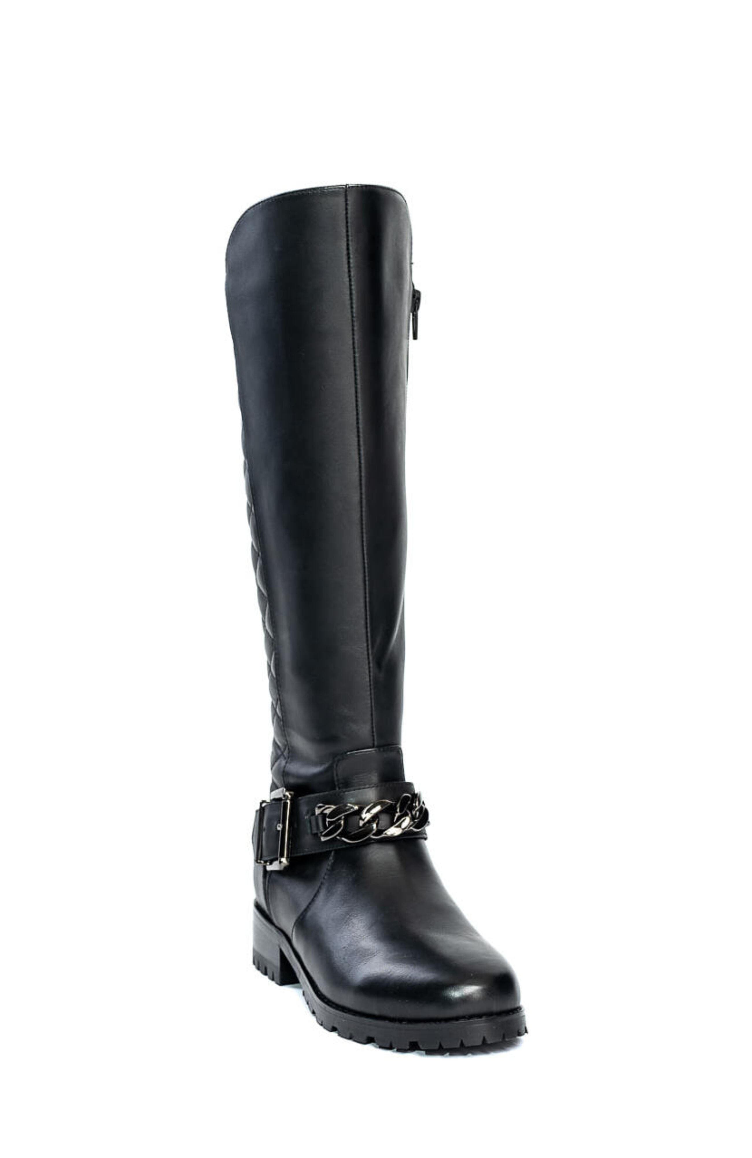 Allegra James Libby Leather Tall Moto Boot, Alternate, color, 