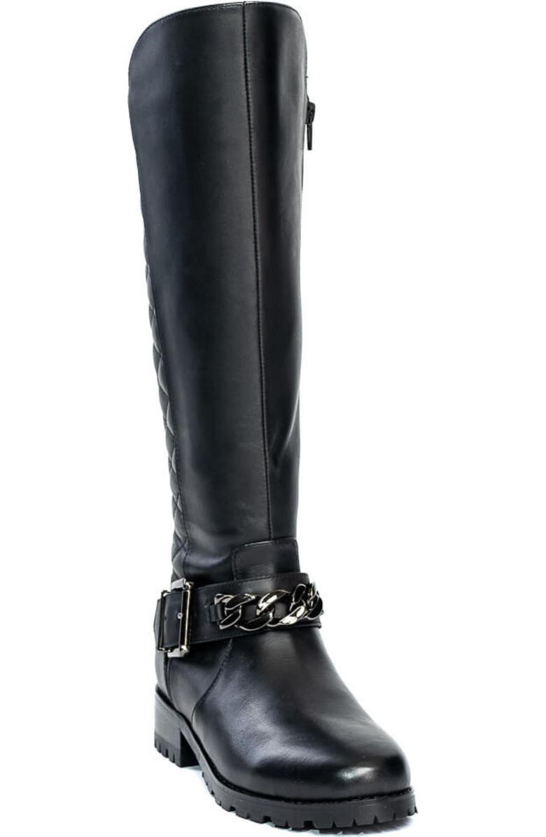 Allegra James Libby Leather Tall Moto Boot, Alternate, color,